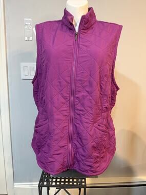 Bit & Bridle Quilted Fleece Lined Vest Women's 2X Magenta